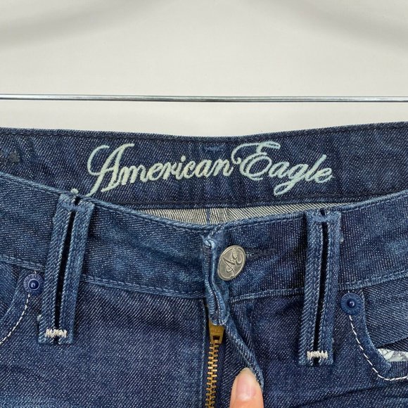 American Eagle True Bootcut Jeans Women's Size 6 Mid Rise Stretch Denim Blue - Picture 4 of 12